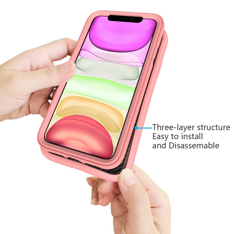 Bølgemønstret silikonecover til iPhone 11 Rosa