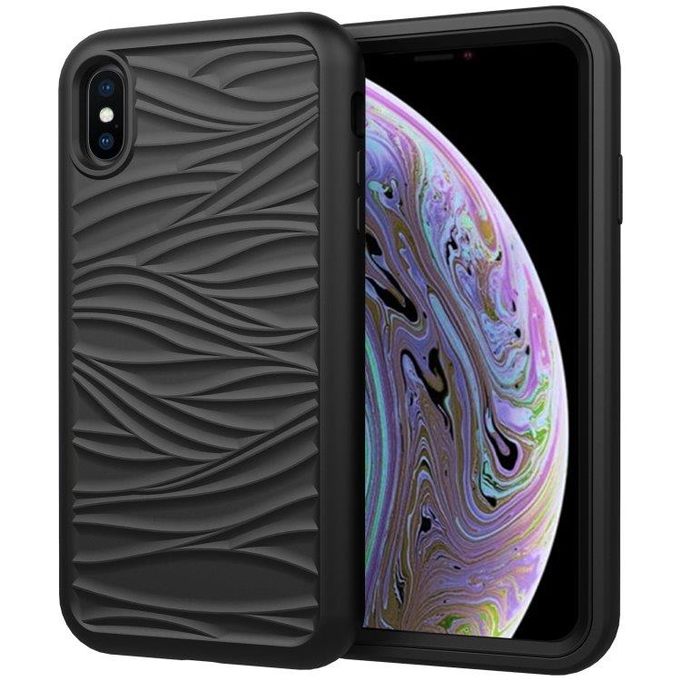 Bølgemønstret cover til iPhone X & XS Sort