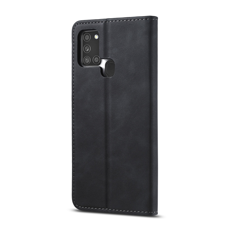 Flipcover i læder med kortholder til Samsung Galaxy A21s Sort