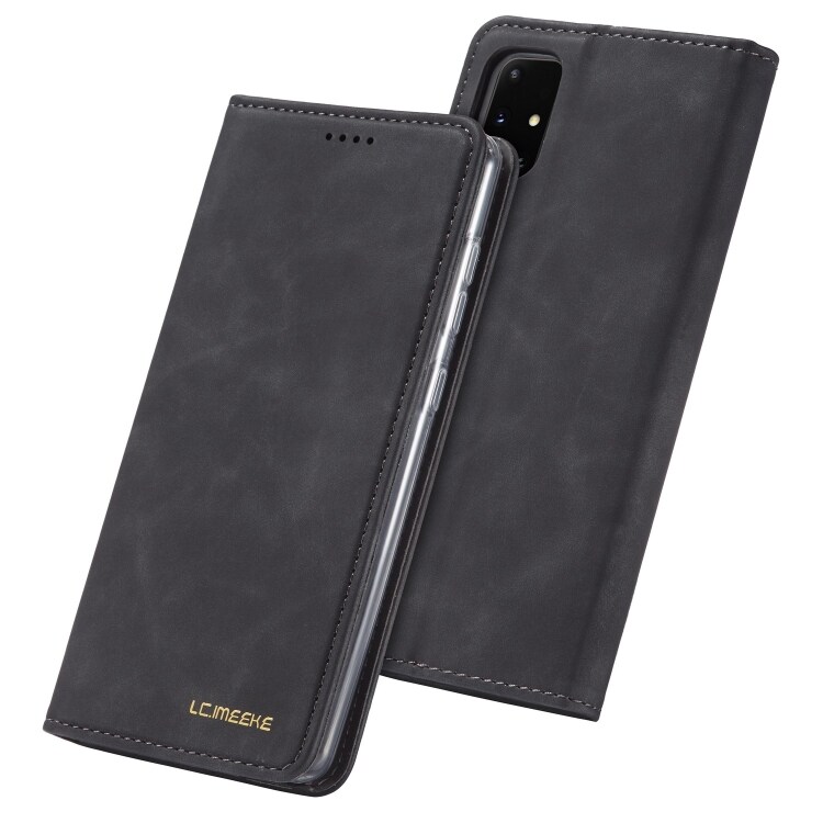 Flipcover i læder med kortholder til Samsung Galaxy A41s Sort