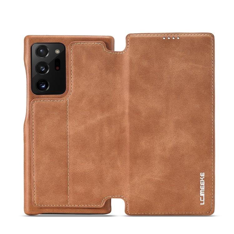 Flipcover i læder med lommer for kort til Samsung Galaxy Note20 Ultra Brun