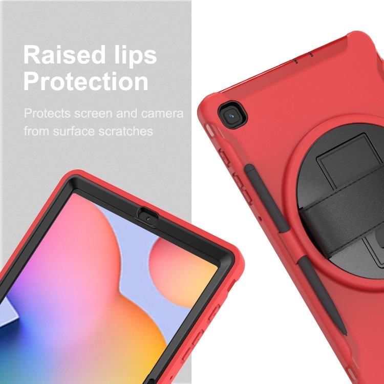 Foderal med roterbart stativ til Samsung Galaxy Tab S6 Lite Rød