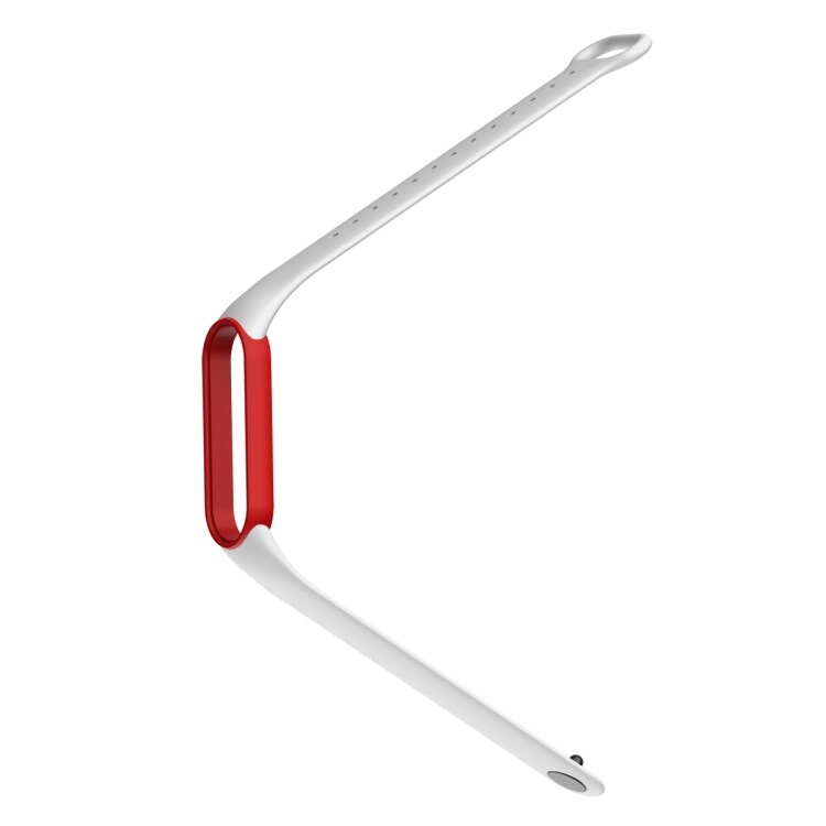 Silikonerem til Xiaomi Mi Band 5 Hvid & Rød