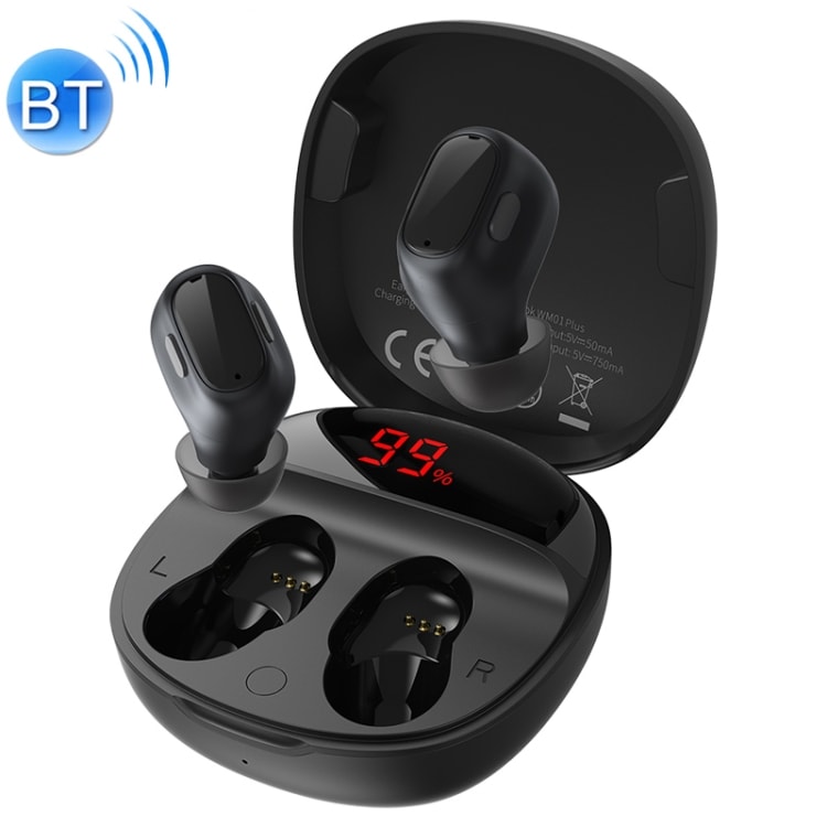 Baseus Plus True Wireless Bluetooth Headset med ladebox Sort