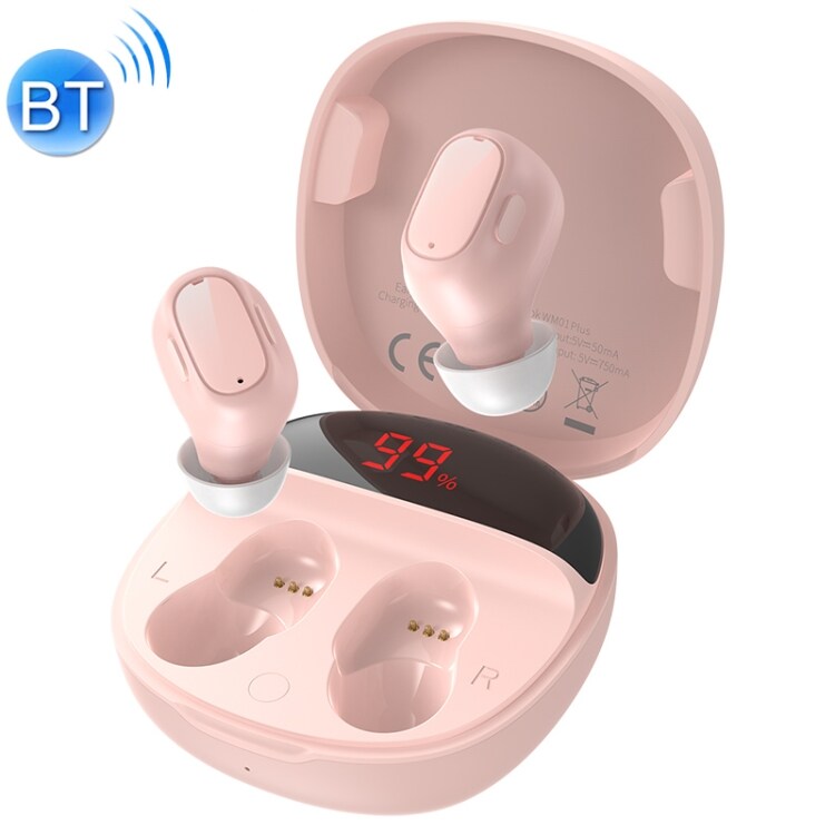 Baseus Plus True Wireless Bluetooth Headset med ladebox Rosa