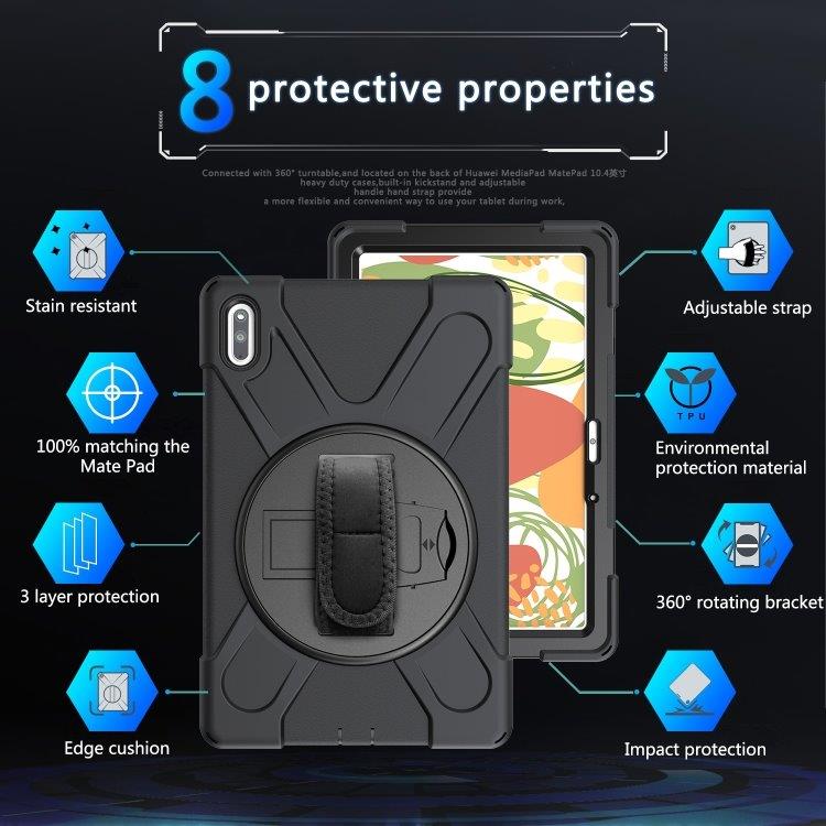 Beskyttelsesfoderal med stativ til Huawei MatePad 10.4 Sort