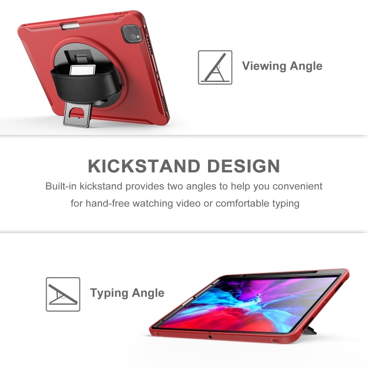 Foderal med roterende støtte til iPad Pro 12.9 inch 2020 Rød