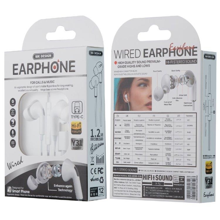 In-ear høretelefoner 3.5mm HIFI Stereo