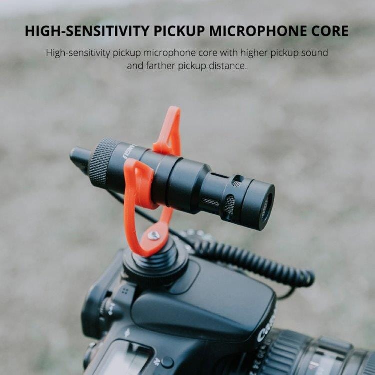 Shotgun-mikrofon med 3.5mm for videoindspilning