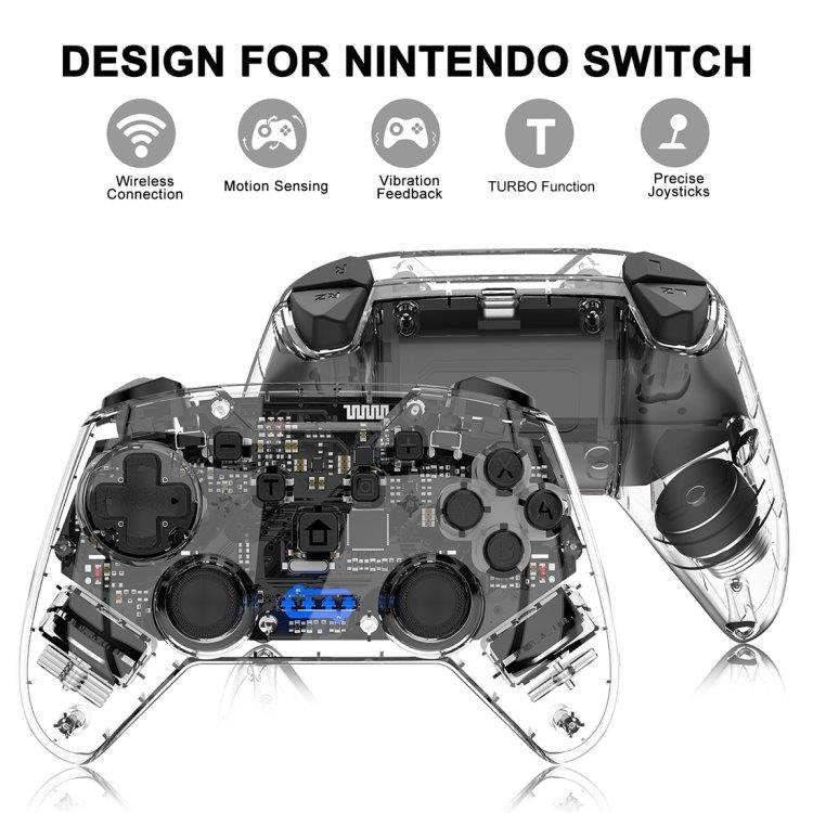 Gennemsigtig Håndkontrol til Nintendo Switch