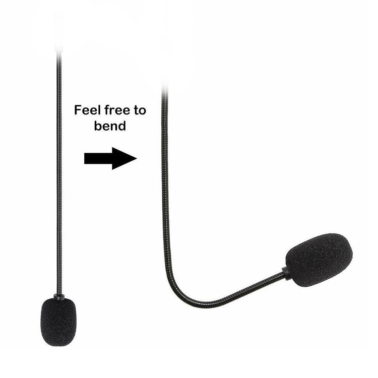 Mikrofon Mono for headset med bøjelig arm, 3,5mm - 19cm