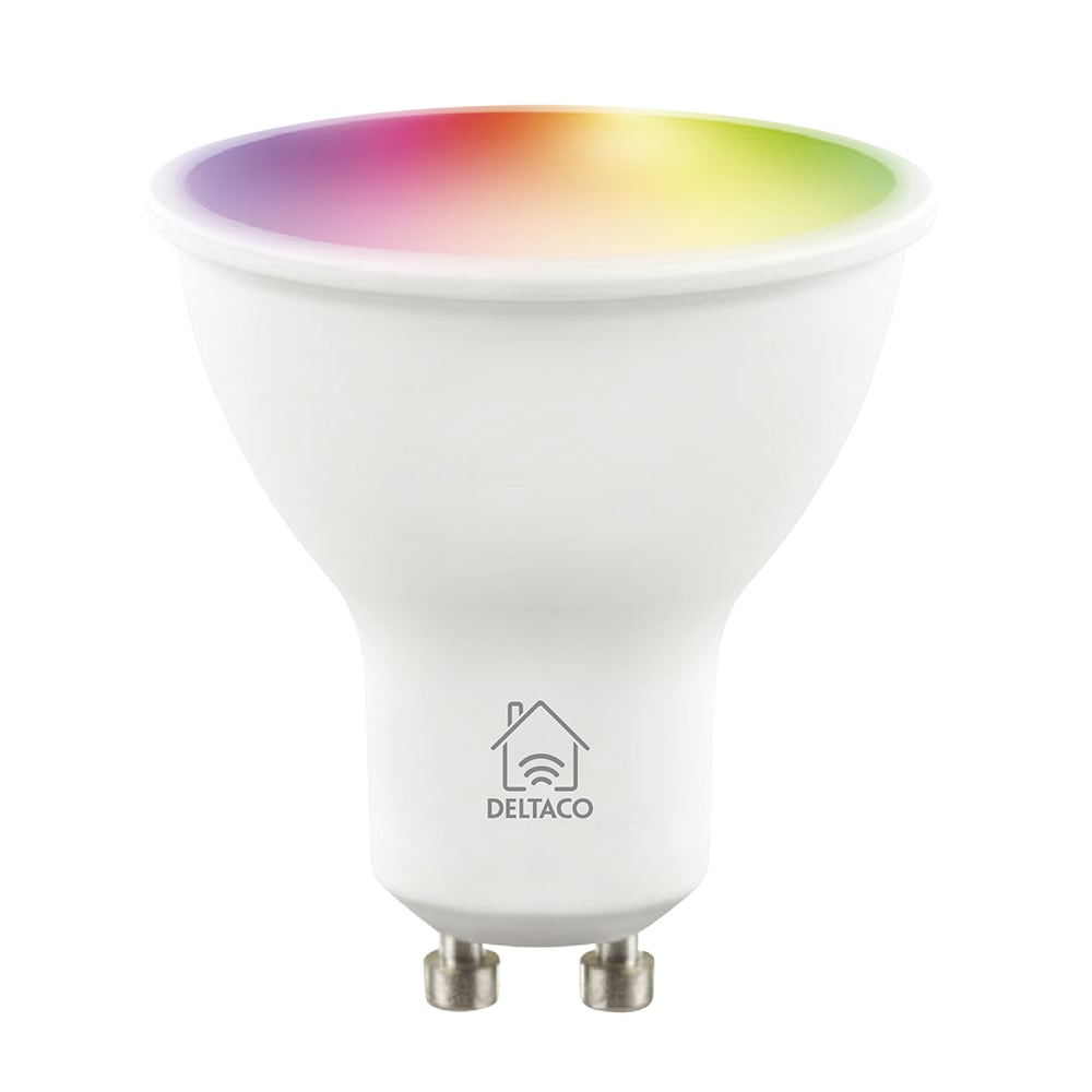 Deltaco Smart Home LED-pære, GU10, WiFI, dimmerbar RGB