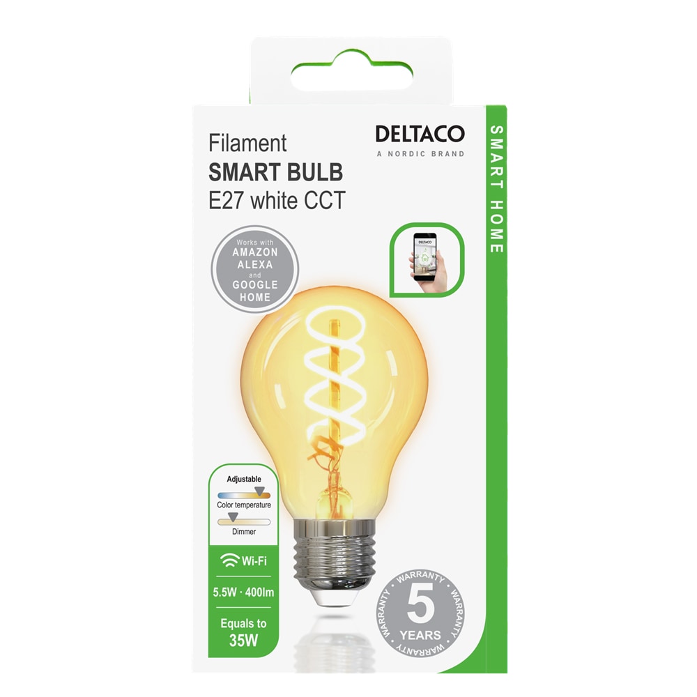 Deltaco Smart Home FILAMENT LED-pære BULB 4.5W