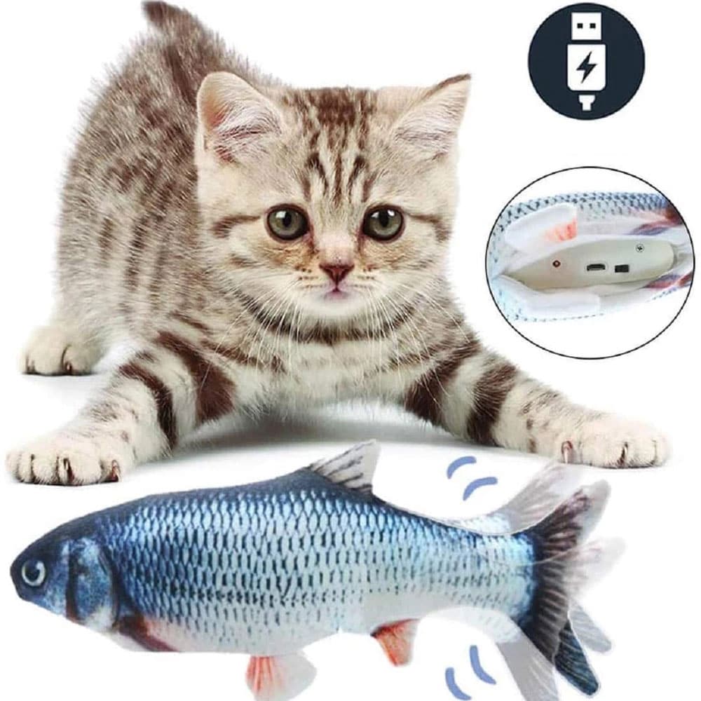 Elektrisk kattelegetøj - 3D-fisk