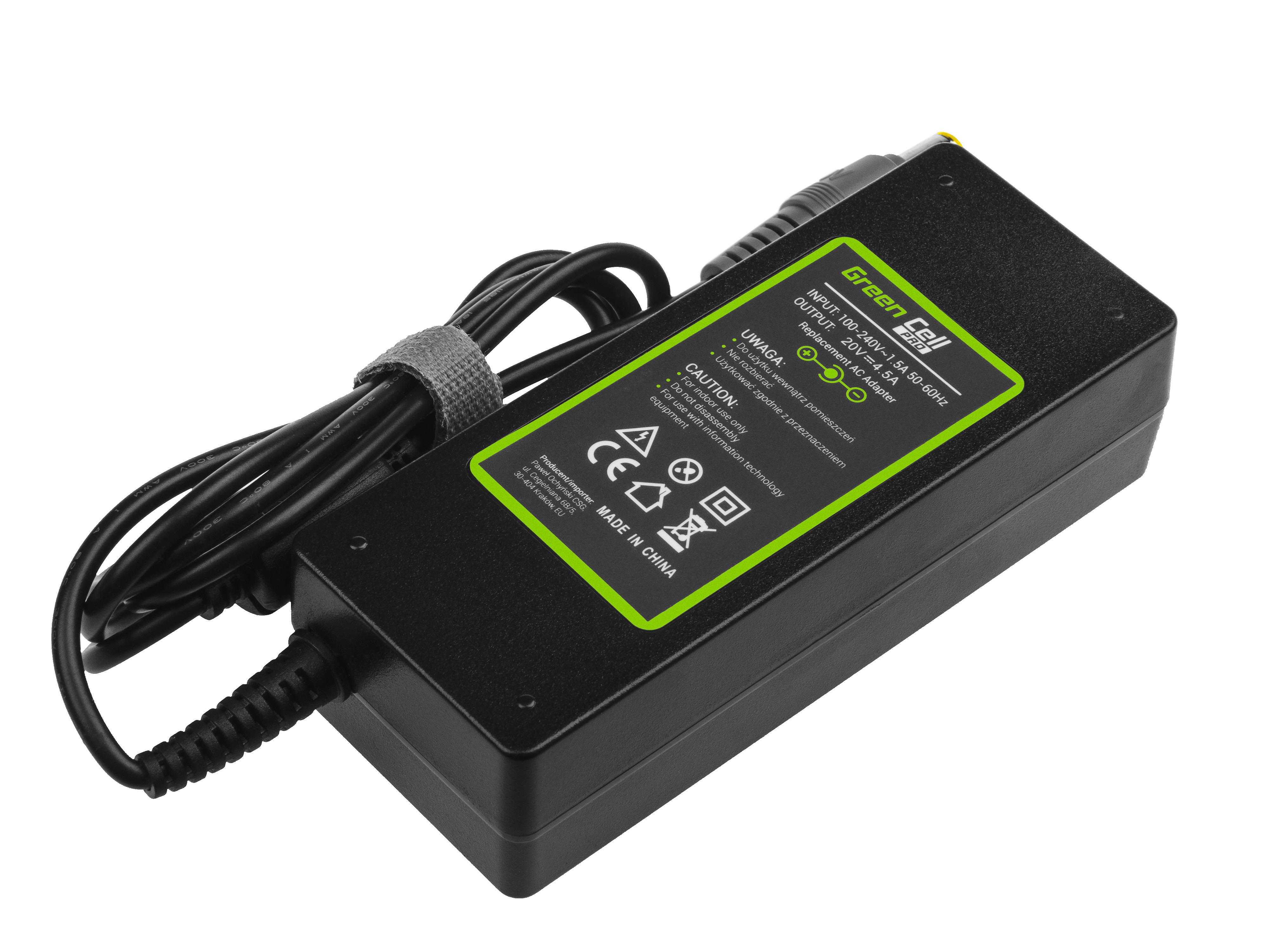 Green Cell lader / AC Adapter til AC Adapter Lenovo ThinkPad T410 T520 20V 4.5A 90W