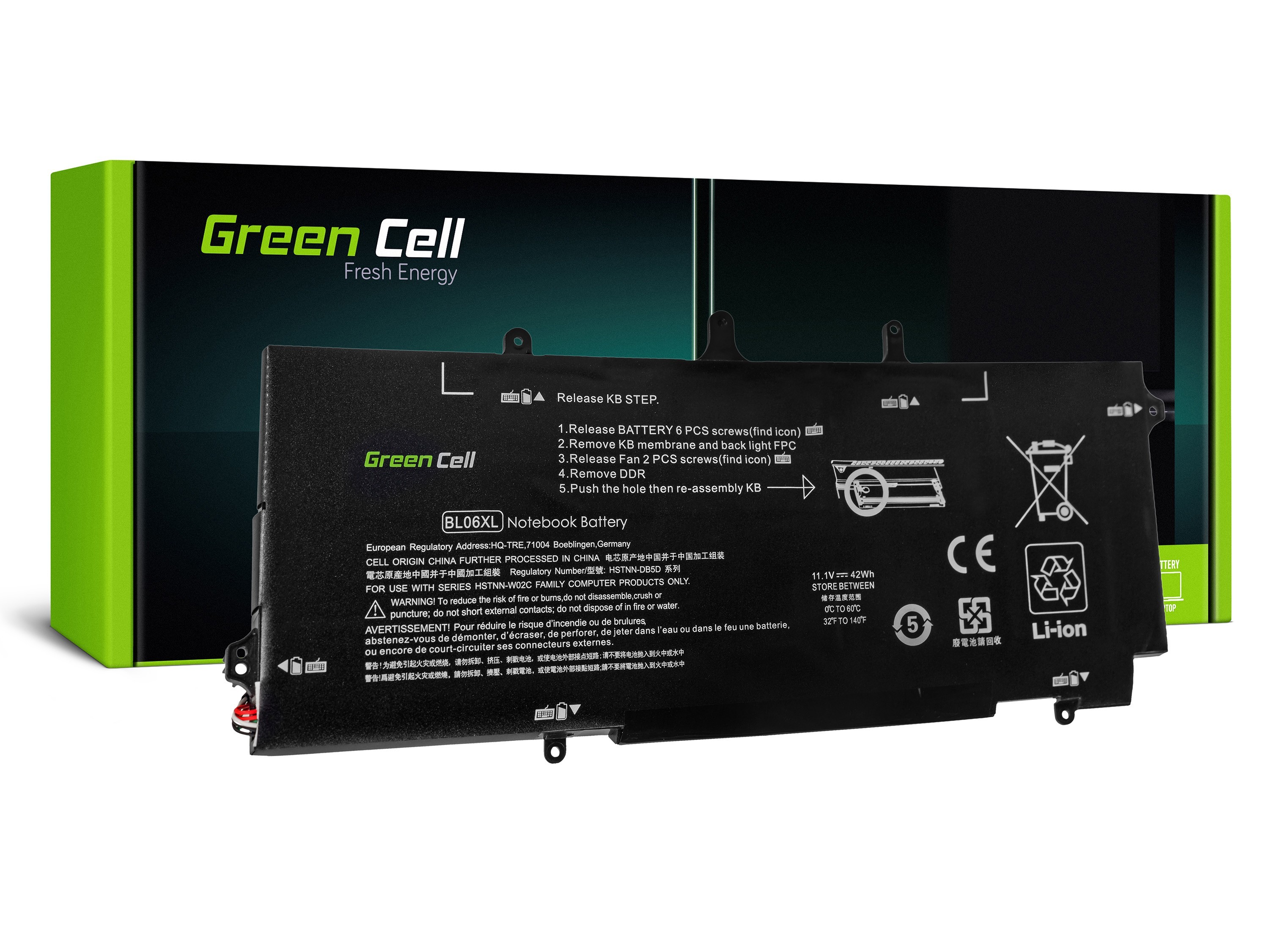 Green Cell laptopbatteri til HP EliteBook Folio 1040 G1 G2 / 11,1V 3100mAh