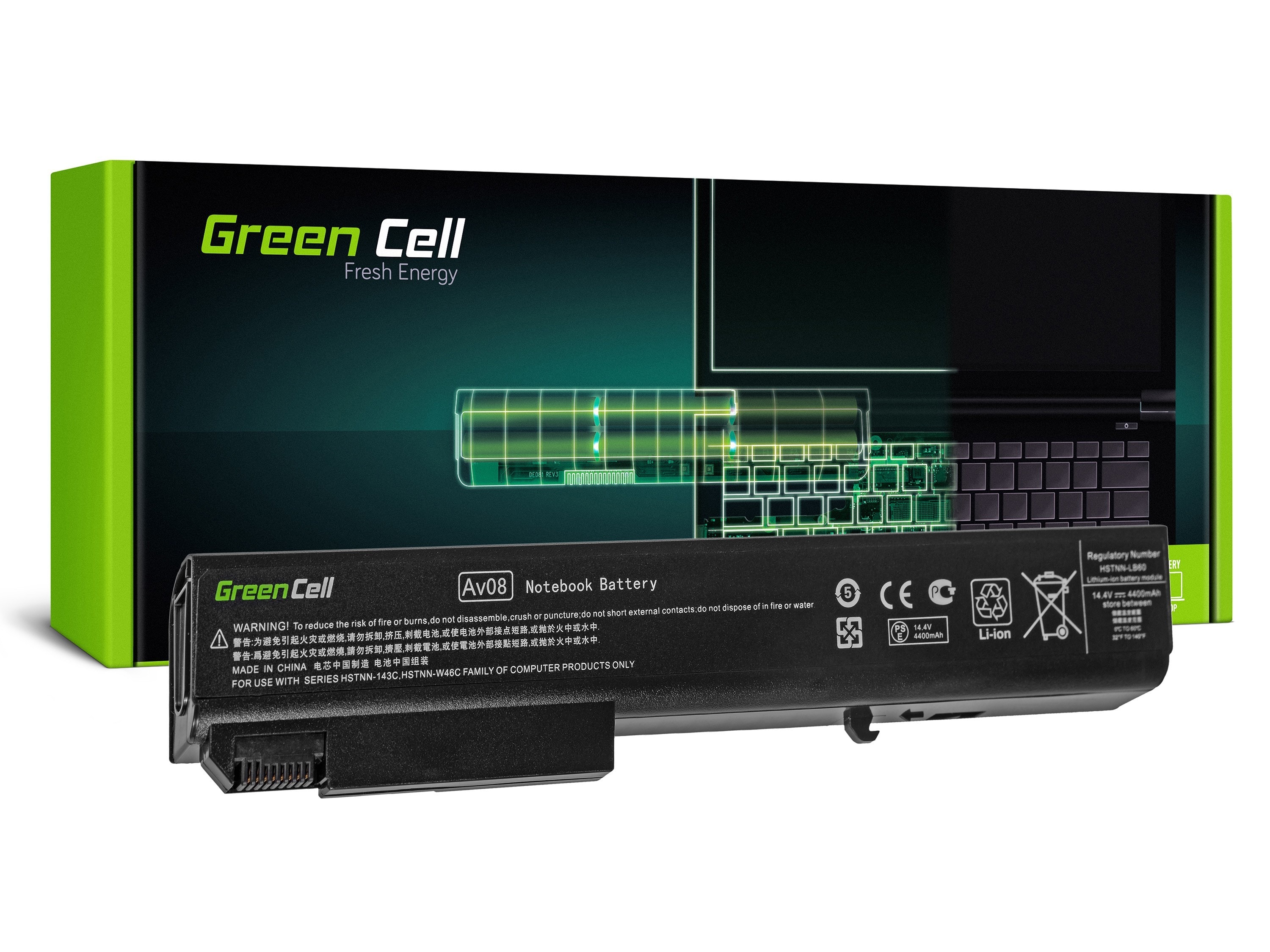 Green Cell laptopbatteri til HP EliteBook 8500 8700 / 14,4V 4400mAh