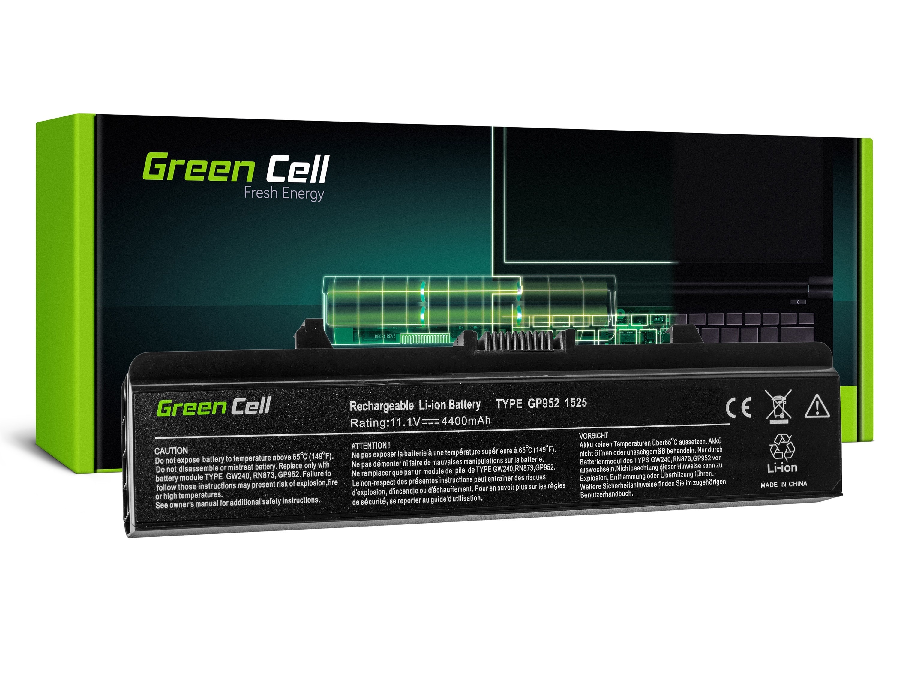 Green Cell laptopbatteri til Dell Inspiron 1525 1526 1545 1546 PP29L PP41L