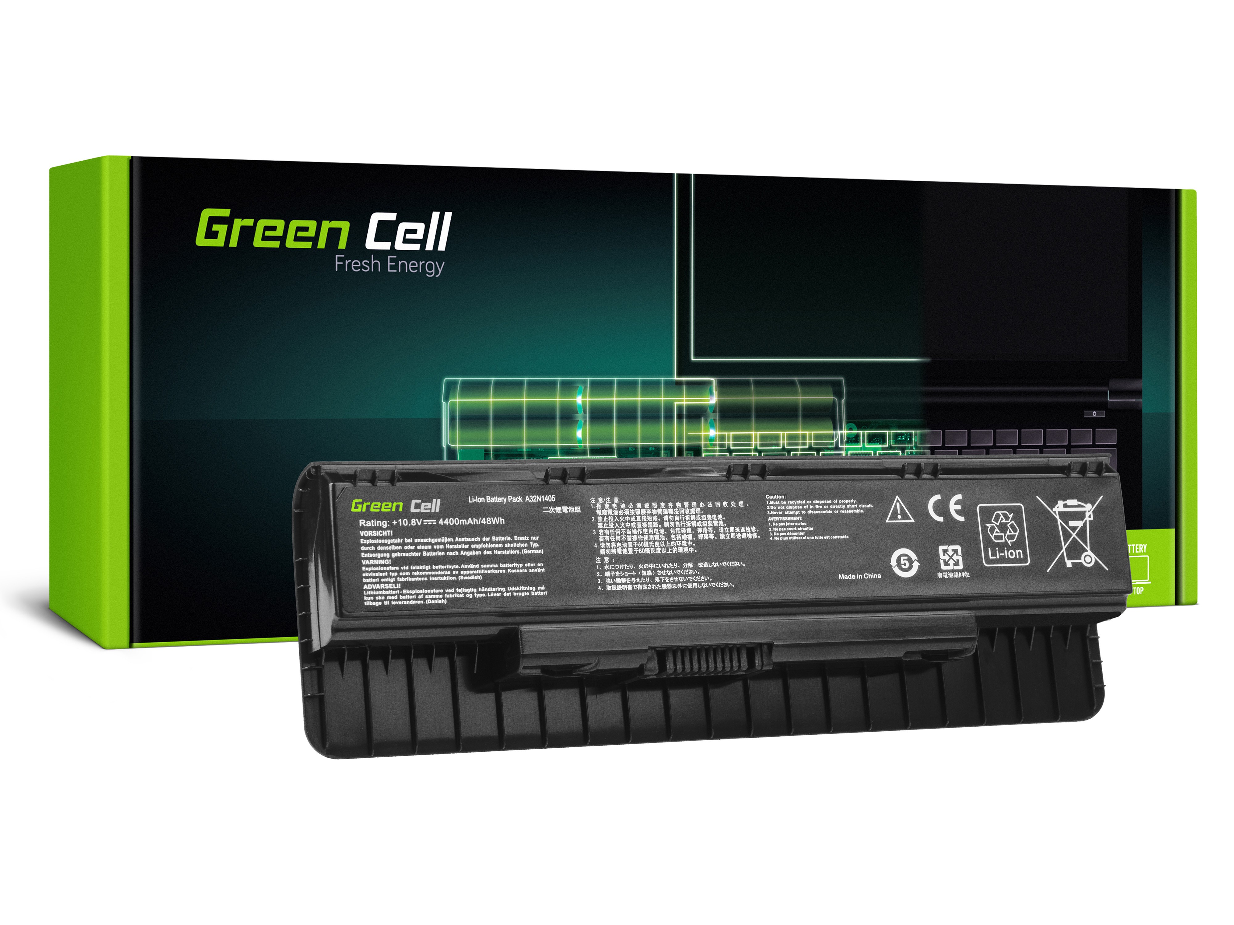 Green Cell laptopbatteri til Asus G551  N551 N551J N551JM