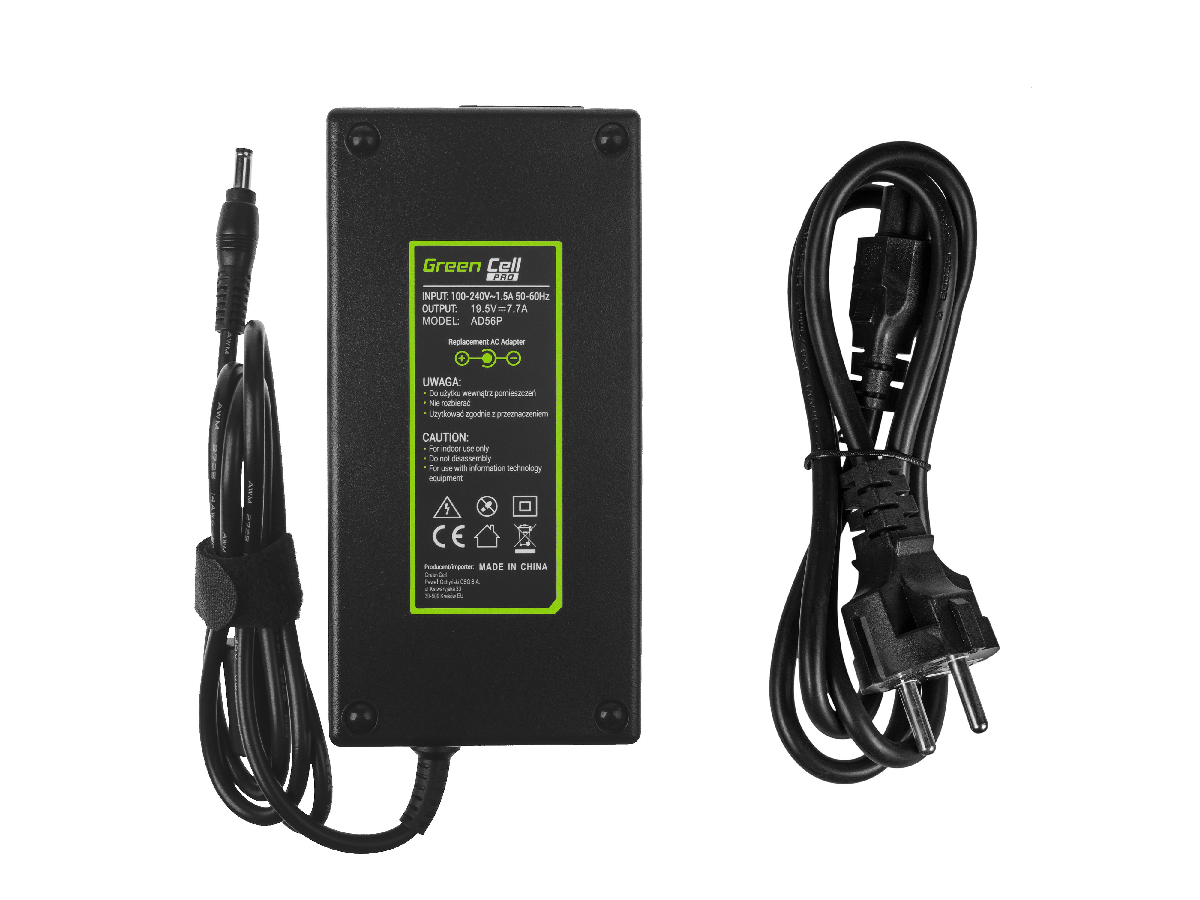 Green Cell lader / AC Adapter til AC Adapter Asus G550  19.5V 7.7A 150W