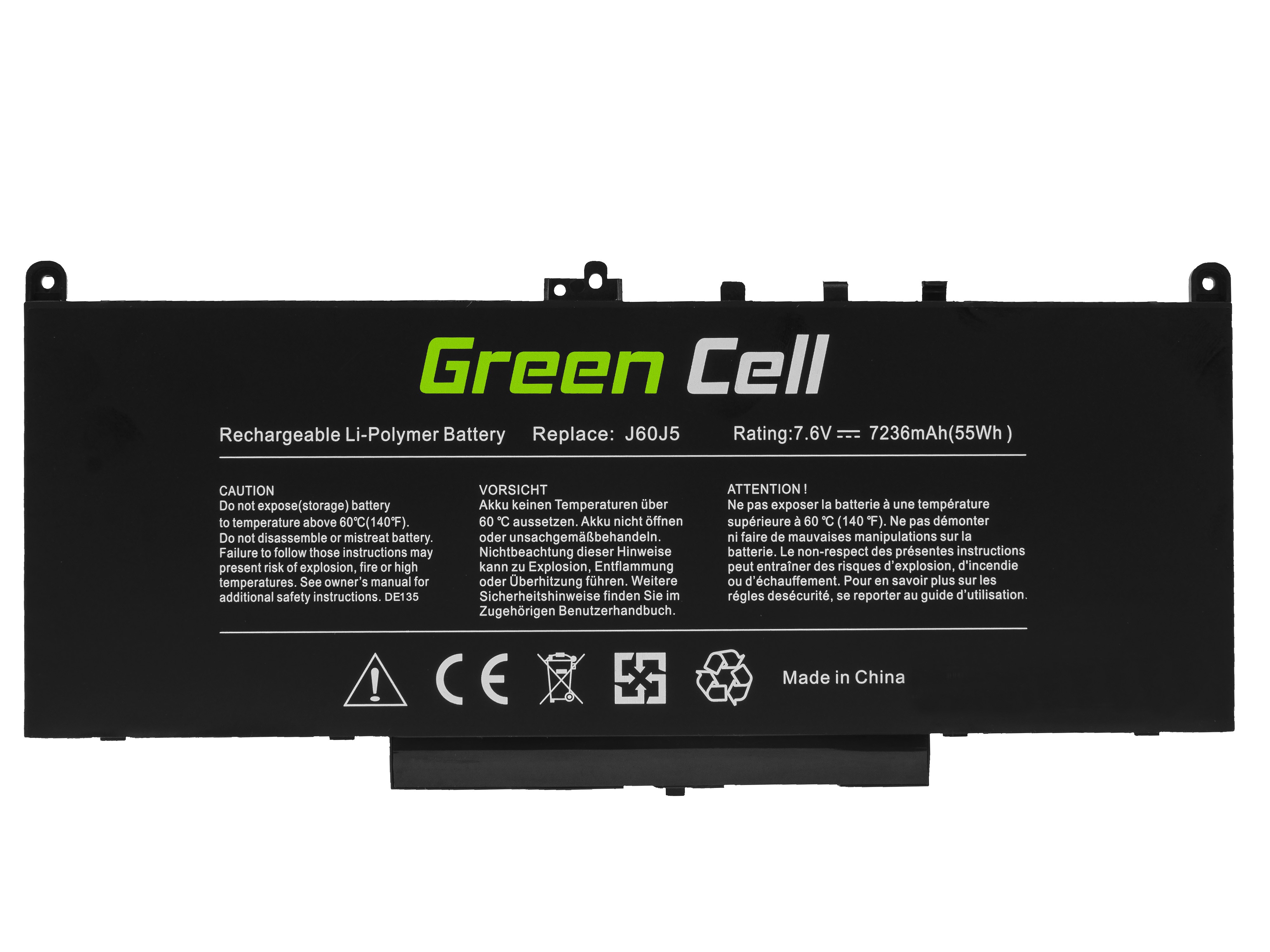 Green Cell laptopbatteri til Dell Latitude E7270 E7470 5800mAh