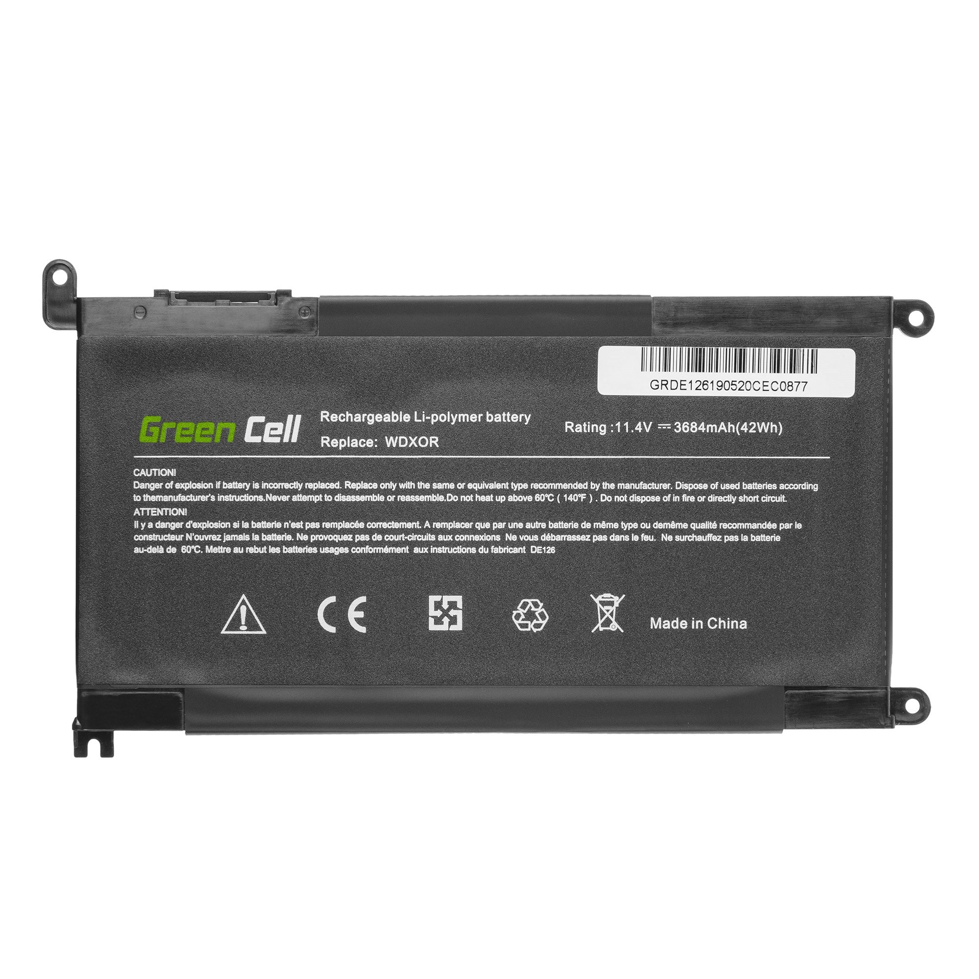 Green Cell laptopbatteri til Dell Inspiron 13 WDX0R WDXOR 5570 Vostro 14
