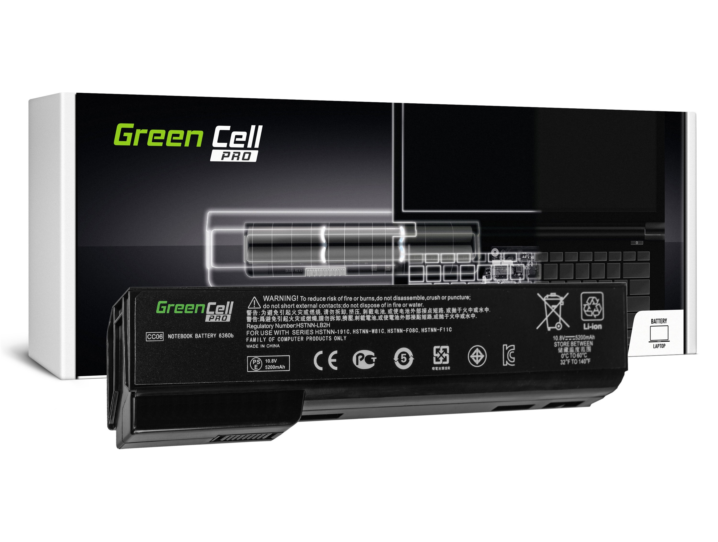 Green Cell PRO laptopbatteri til HP EliteBook 8460p ProBook 6360b 6460b