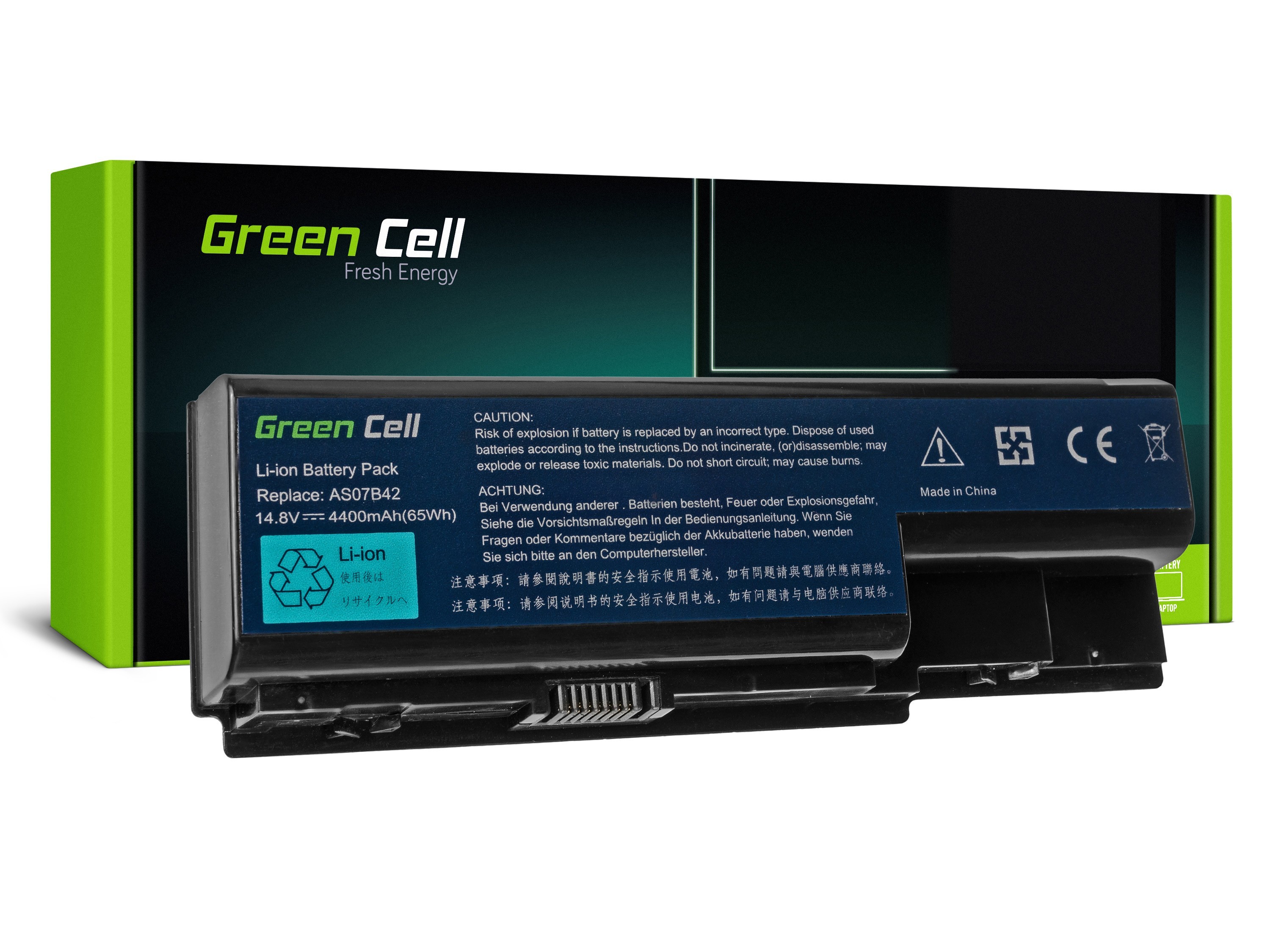 Green Cell laptopbatteri til Acer Aspire 5520 AS07B31 AS07B32 / 14,4V 4400mAh