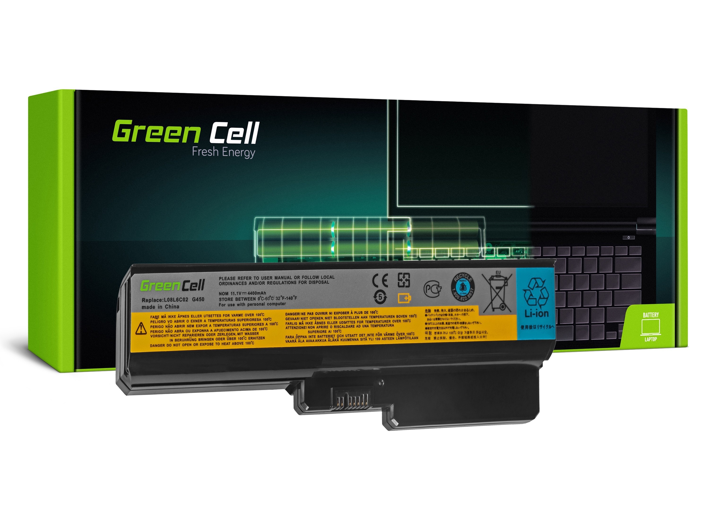 Green Cell laptopbatteri til Lenovo B550 G430 G450  G555 N500 / 11,1V 4400mAh