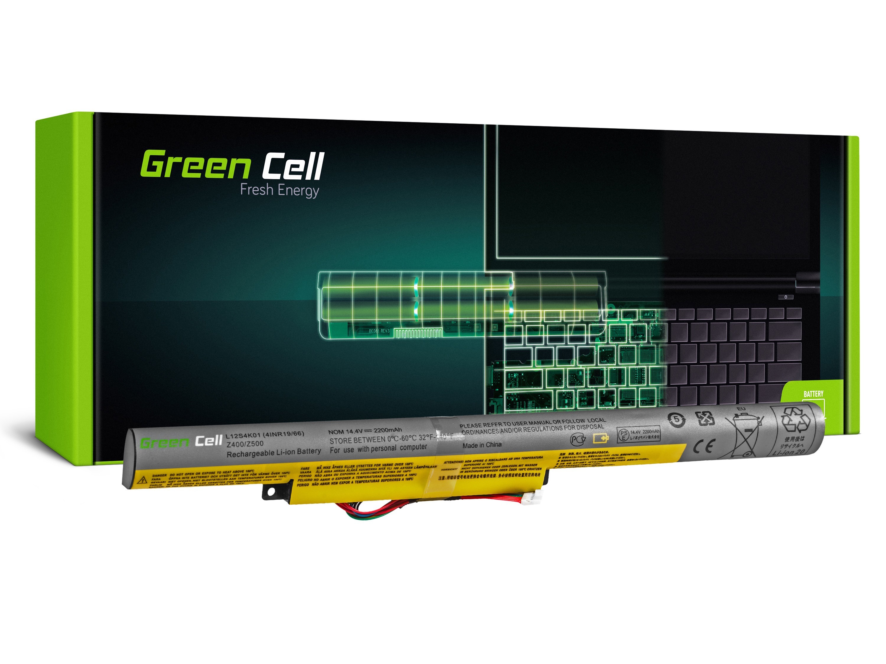Green Cell laptopbatteri til Lenovo IdeaPad P500 Z510 P400 / 14,4V 2200mAh
