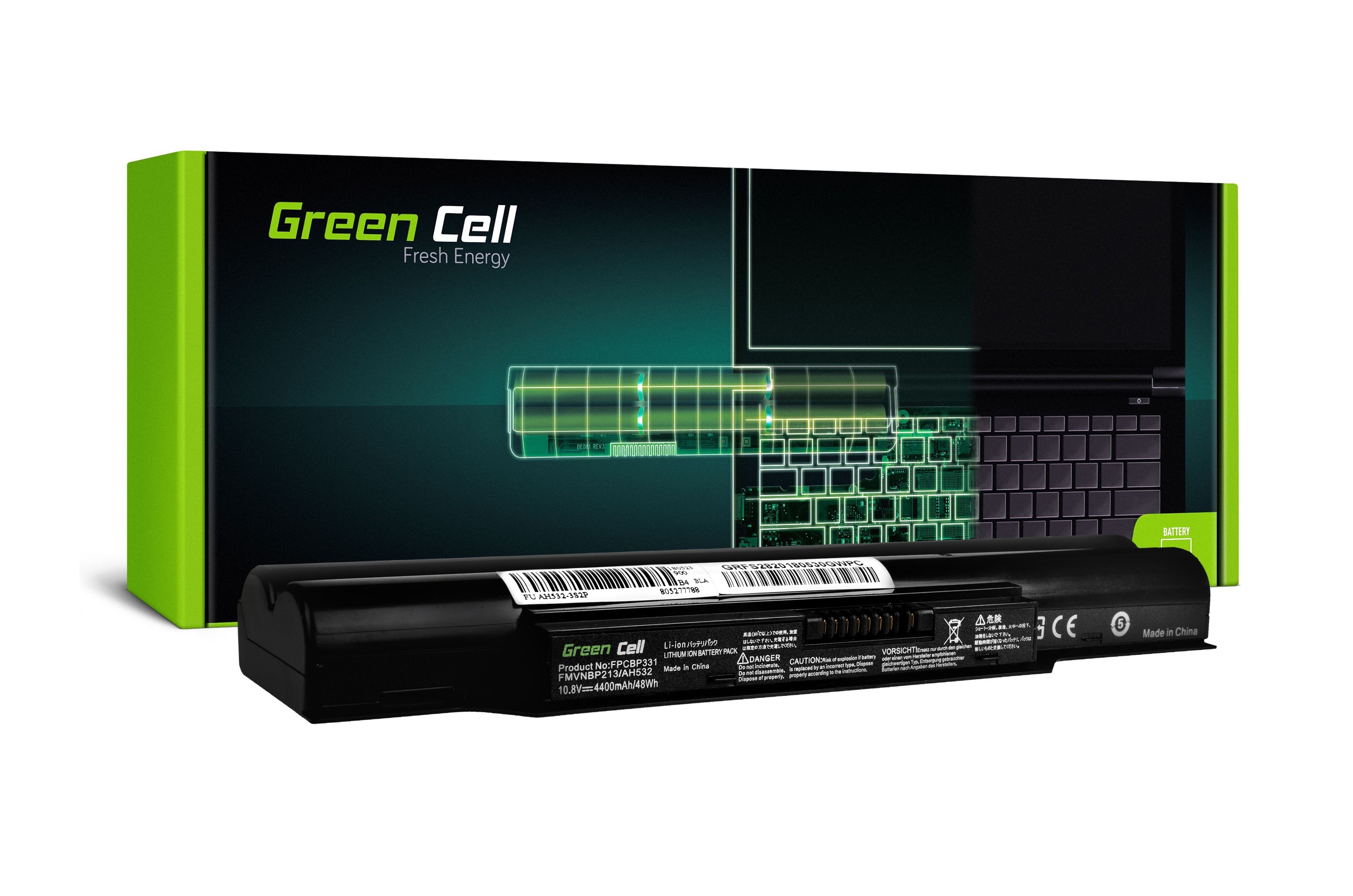 Green Cell laptopbatteri til Fujitsu Lifebook A532 AH532 / 11,1V 4400mAh