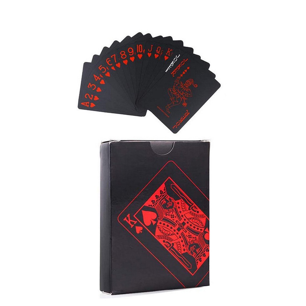 Sorte Spillekort med rød tekst