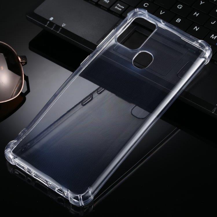 Gennemsigtigt cover med udstikkende hjørner til Samsung Galaxy A21s