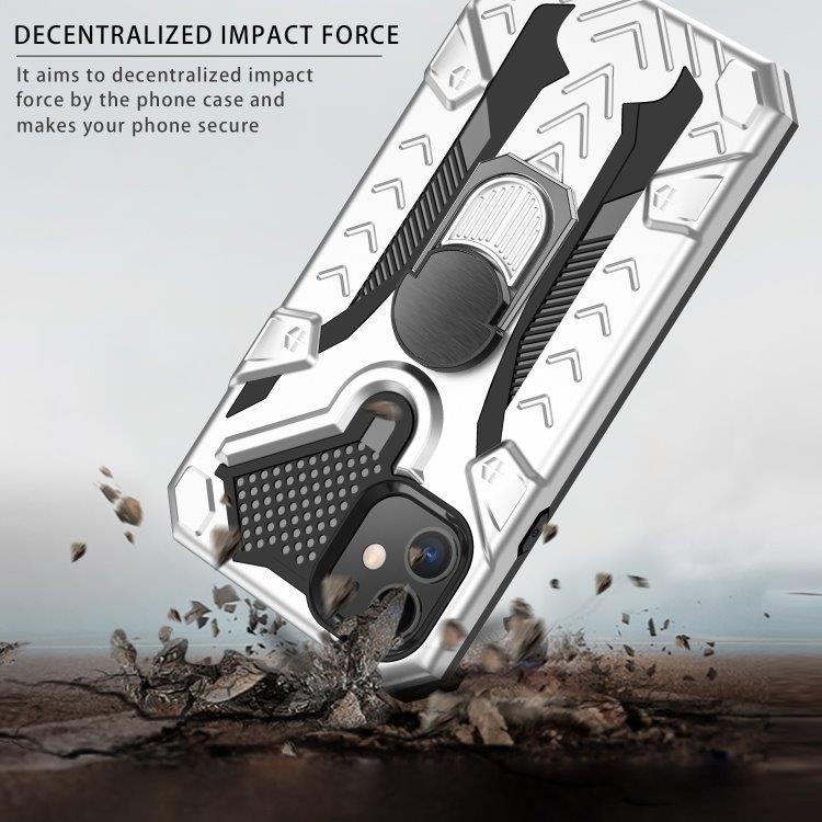 Armor Knight beskyttelsescover med roterende støtte til iPhone 11 - Sølvfarvet