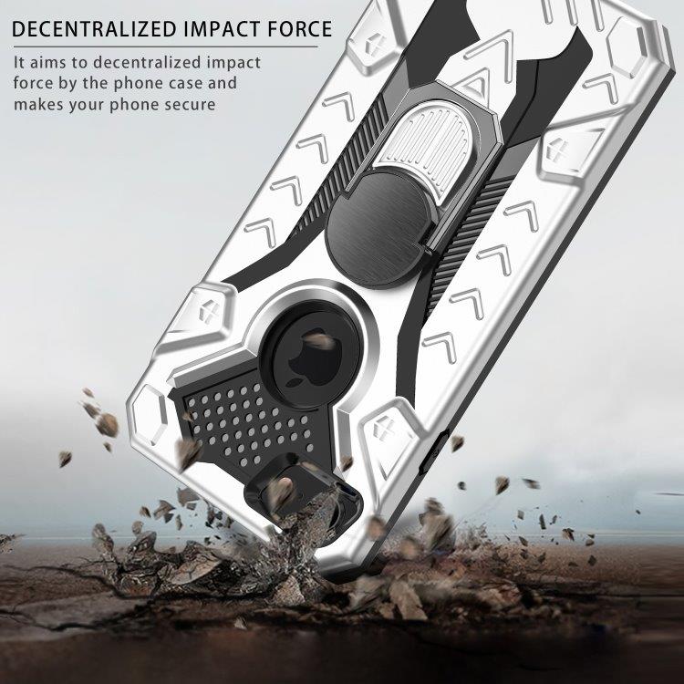 Armor Knight  beskyttelsescover med roterende støtte til iPhone SE 2020 / 8 / 7 - Sølvfarvet