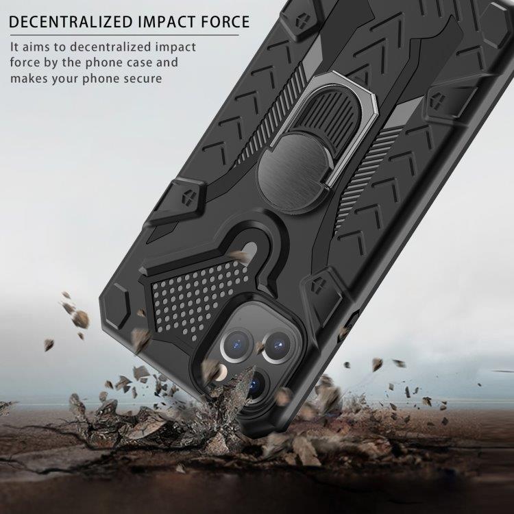 Armor Knight beskyttelsescover med roterende støtte til iPhone 11 Pro - Sort