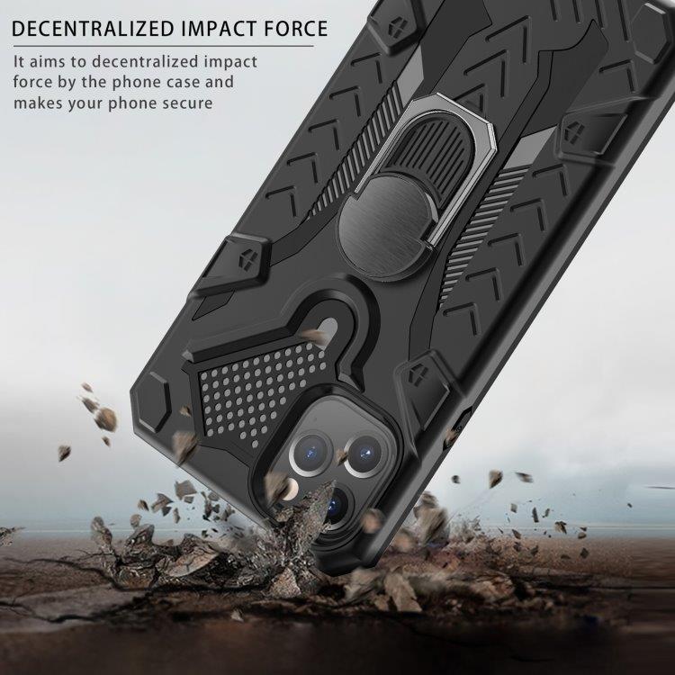 Armor Knight beskyttelsescover med roterende støtte til iPhone 11 Pro Max - Sort