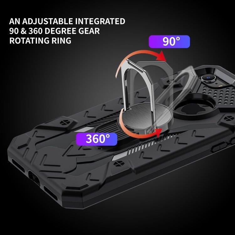 Armor Knight  beskyttelsescover med roterende støtte til iPhone SE 2020 / 8 / 7 - Sort