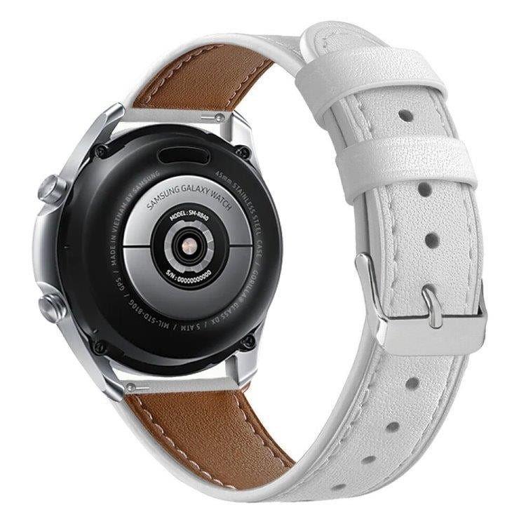 Rem i kunstlæder til Galaxy Watch 3 45mm - Hvid