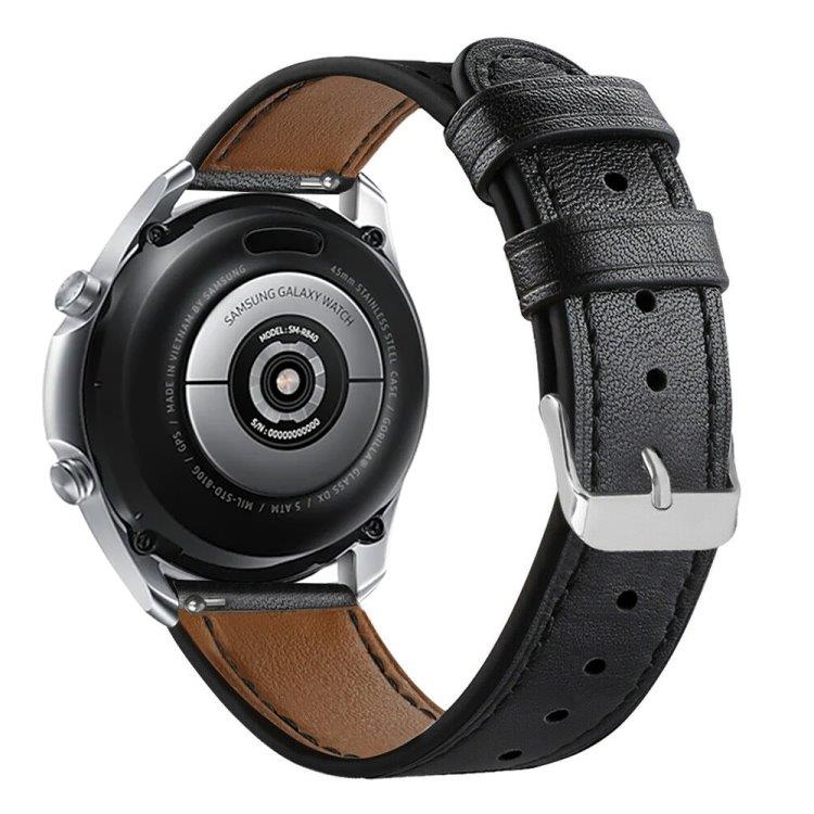 Rem i kunstlæder til Galaxy Watch 3 45mm - Sort