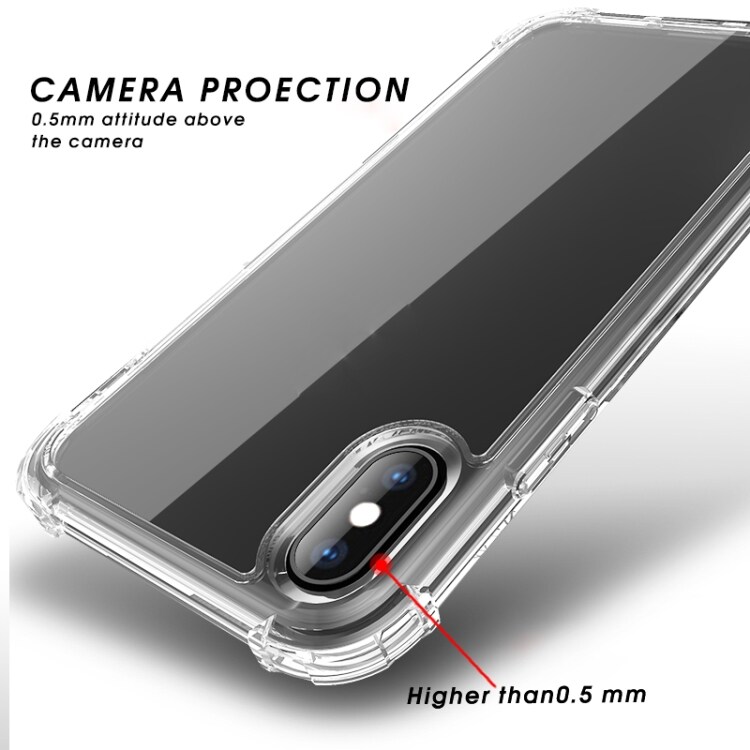 Transparent mobilcover med hårde kanter til iPhone XS Max
