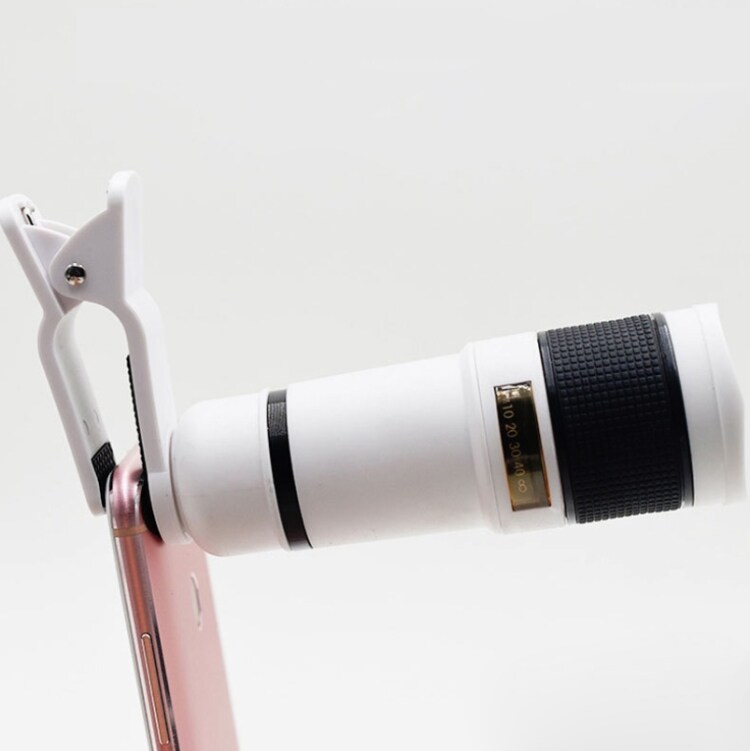 Teleskoplinse med klemme til mobiltelefoner 12x optisk zoom