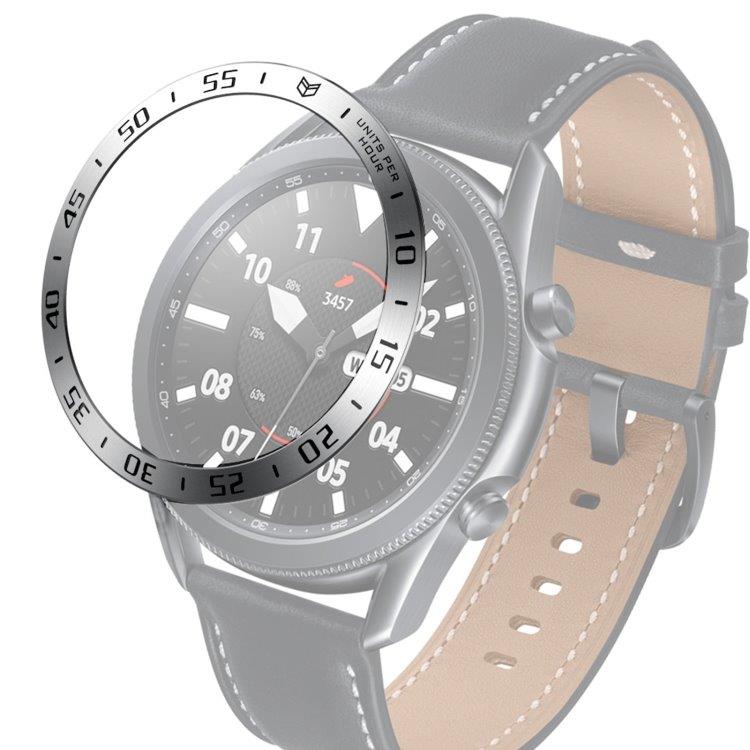 Urramme til Samsung Galaxy Watch 3 45mm - Sølvring med sorte tegn