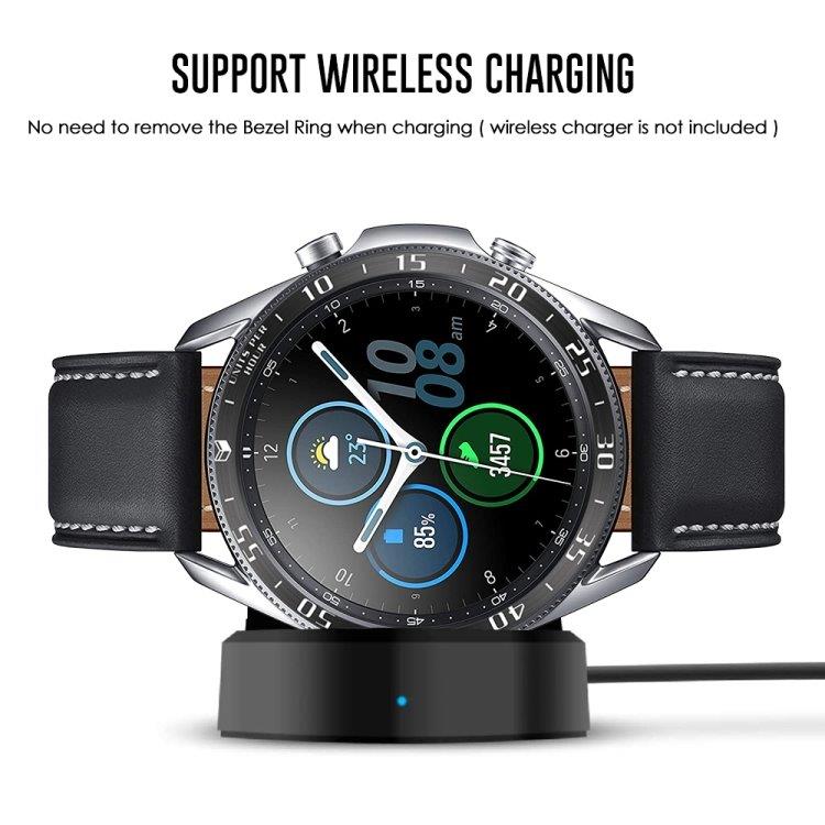 Urramme til Samsung Galaxy Watch 3 45mm - Sort ring med hvide tegn