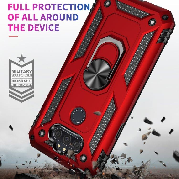 Beskyttende mobilcover med roterende og foldbart stativ til LG Aristo 5