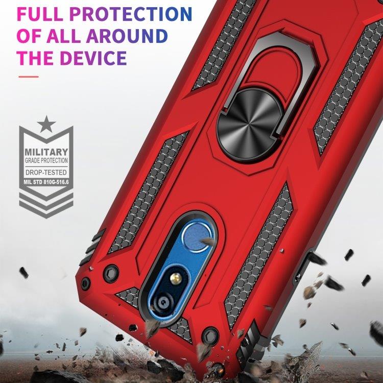 Beskyttende mobilcover med roterende og foldbart stativ til LG K40