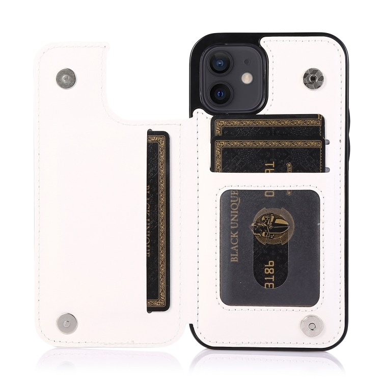 Stødsikkert mobilcover med kortholder til iPhone 12 Mini - Hvid