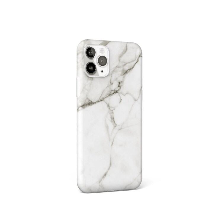 Cover med marmormønster til iPhone 12/12 Pro - Hvid