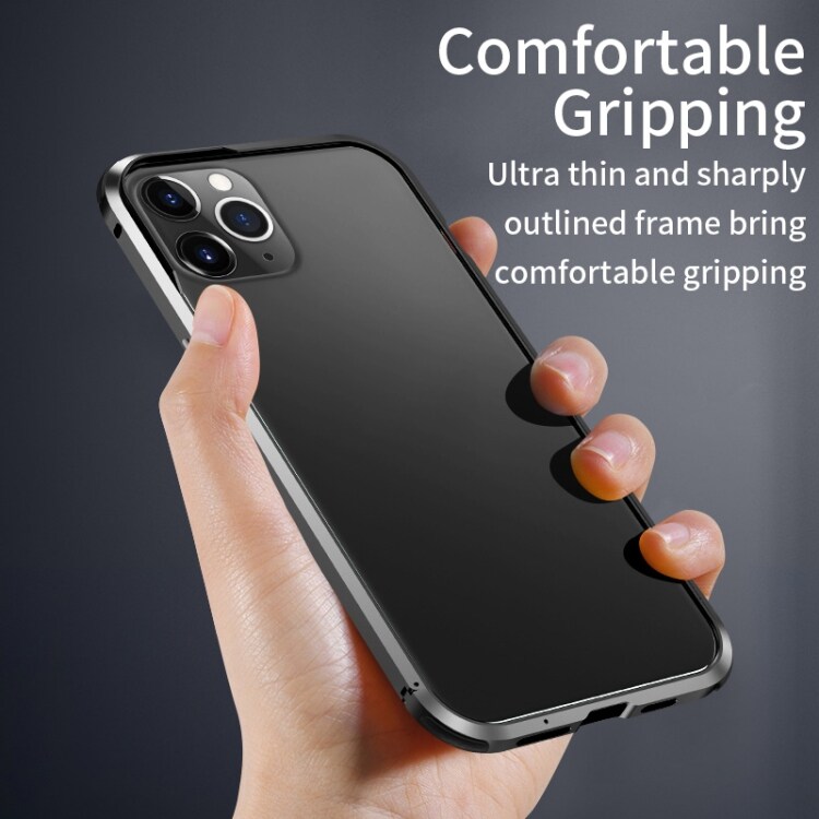 Transparent mobilcover med sølvkanter til iPhone 12 Pro Max