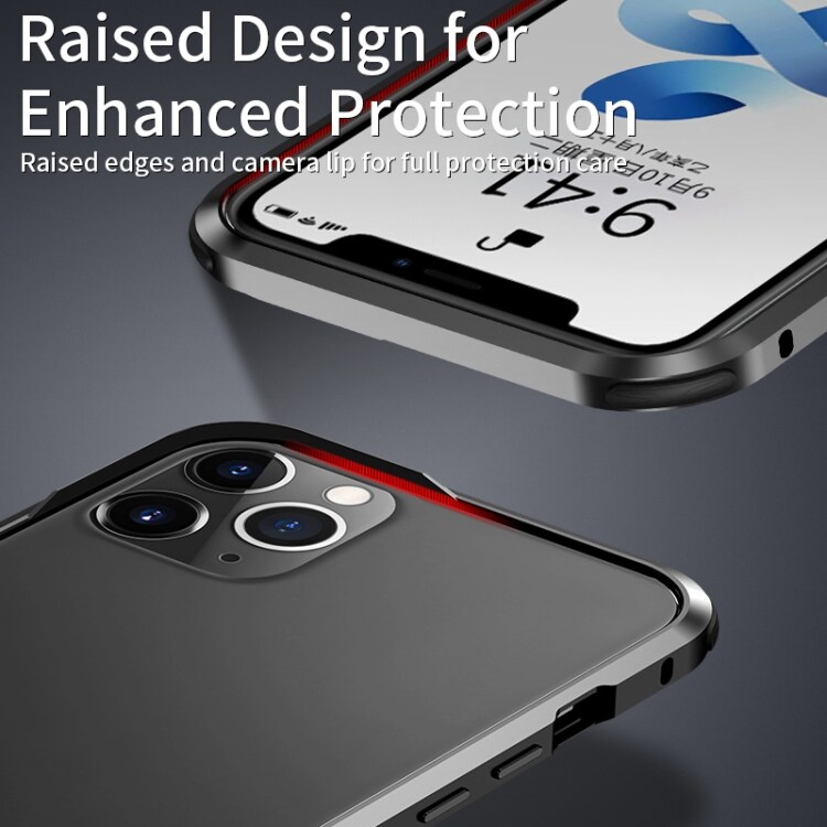 Transparent mobilcover med sølvkanter til iPhone 12 Pro Max